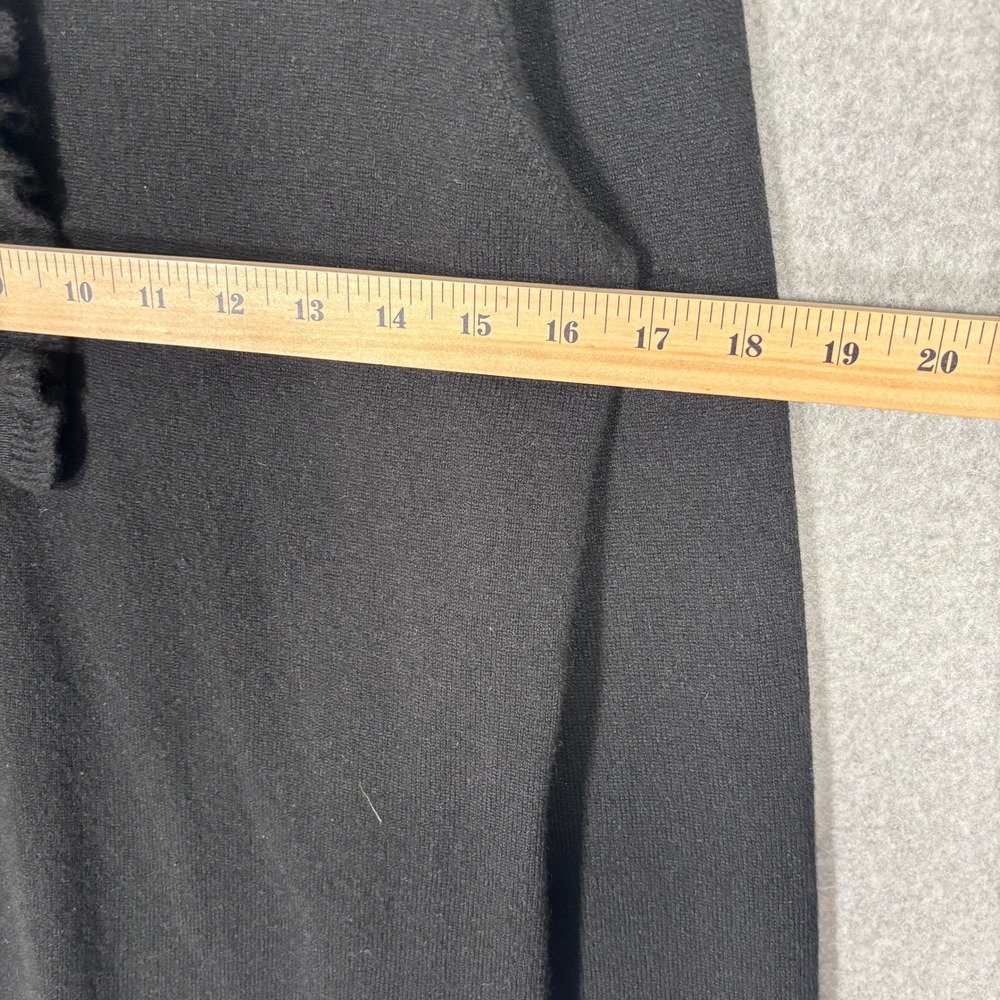 Charter Club 100% Cashmere Sweater‎ Small Black Ruffle Neck Henley Twee Preppy - Picture 7 of 10